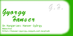 gyorgy hanser business card